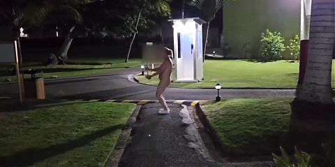 Dancing naked outside the club
